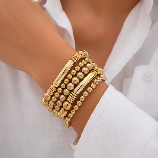 Ensemble de 5 bracelets perlés empilables