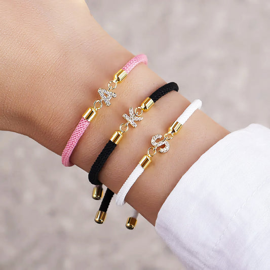 Bracelets réglables à initiale