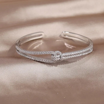 Diamond Knot Cuff Bracelet