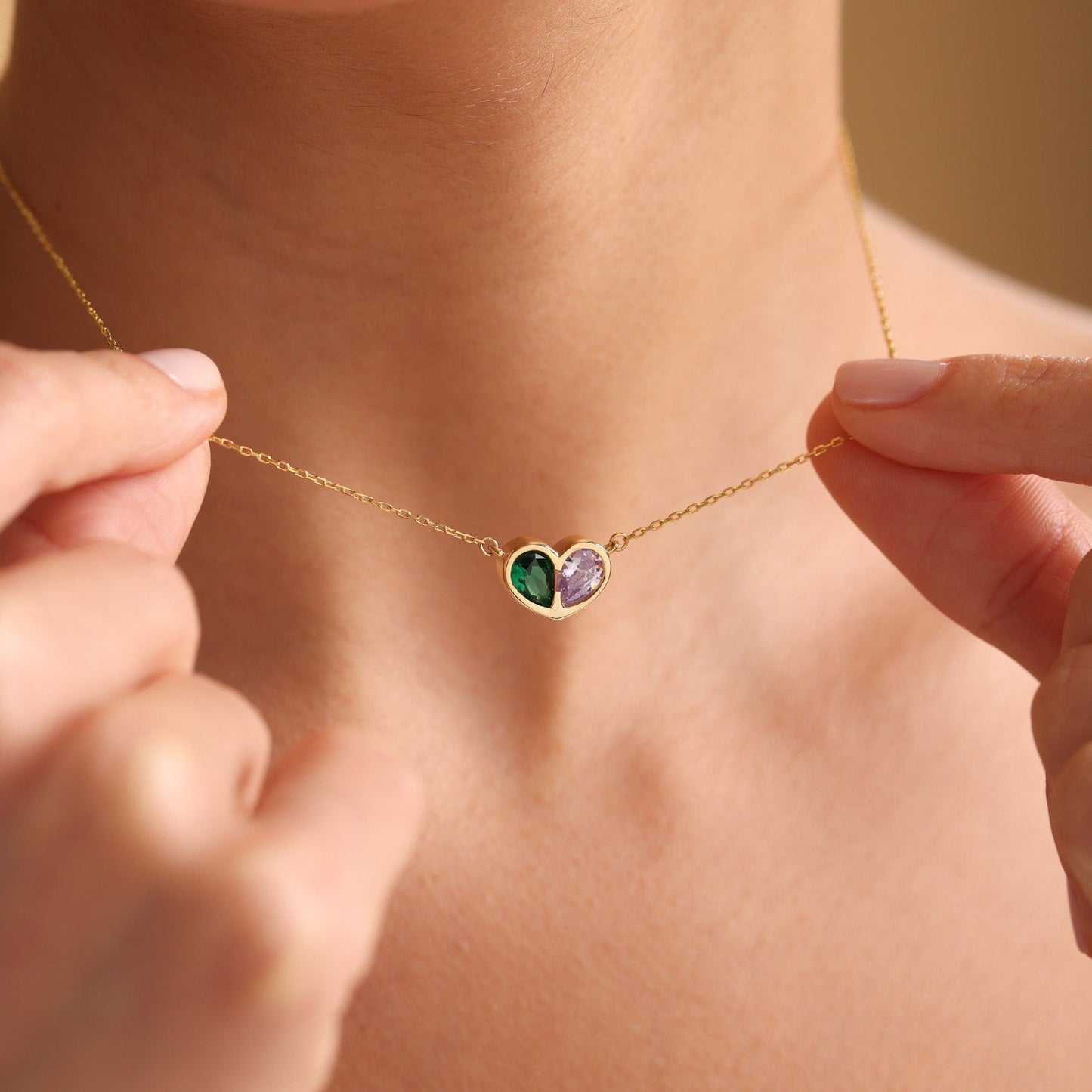 Forever Linked Birthstone Heart Necklace & Bracelet