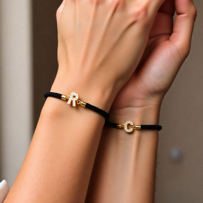 Personalized Unity Diamond Initial Bracelet