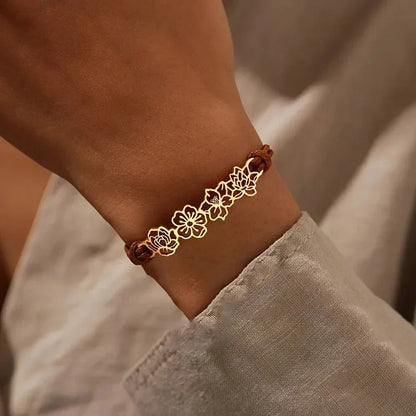 Personalized Birth Flower Bracelet